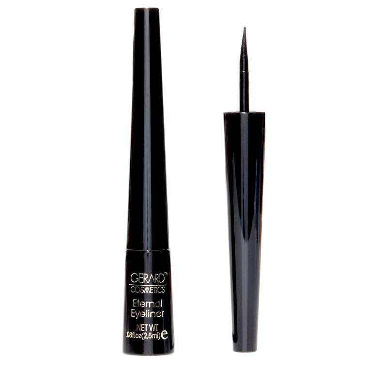 Gerard Cosmetics Eternal Eyeliner, Ultra Black Liquid Eyeliner with Fine Precision Tip Applicator, Extended Long Wear, Cruelty Free, Waterproof Smudg