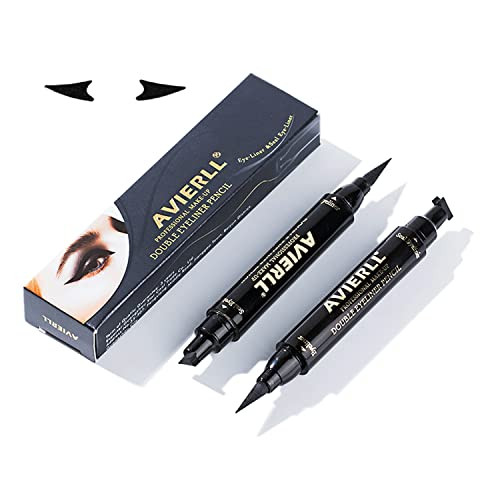 AVIERLL Winged Eyeliner Stamp-2 Pens, Smudge Proof Waterproof Long Lasting quick flick wingliner, Vamp Style Wing Eye Liner Pen Black (Left and Right