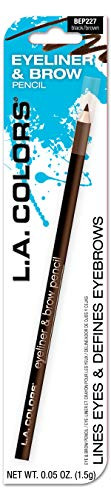 L.A. COLORS 7" Eyeliner & Brow Pencil (carded), Black/Brown CBEP227