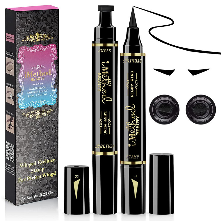iMethod Winged Eyeliner Stamp - 2 Pens, Perfect Wing Cat Eye Liner, Waterproof & Smudge-proof, 10 mm