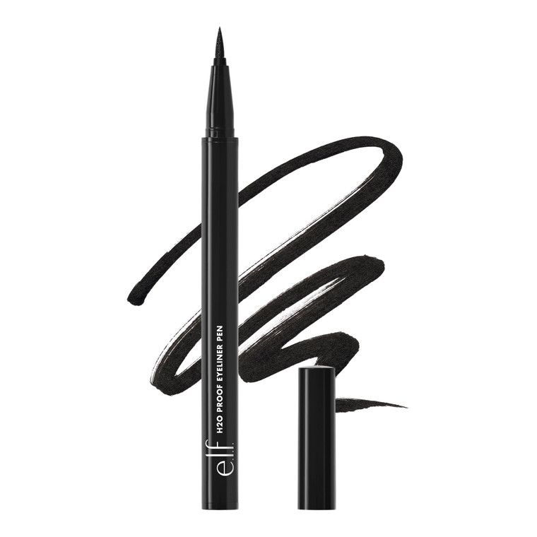 e.l.f. H2O Proof Eyeliner Pen, Felt Tip, Waterproof, Long-Lasting, High-Pigmented Liner For Bold Looks, Vegan & Cruelty-Free, Jet Black. 0.02 Fl Oz
