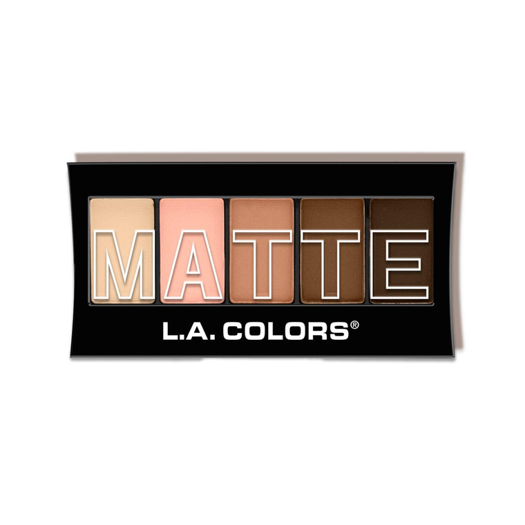 L.A. COLORS 5 Color Matte Eyeshadow Palette, Tan Khaki CEM478