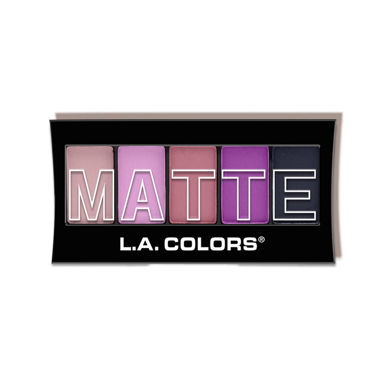 L.A. COLORS 5 Color Matte Eyeshadow Palette, Plum Pashmina CEM479