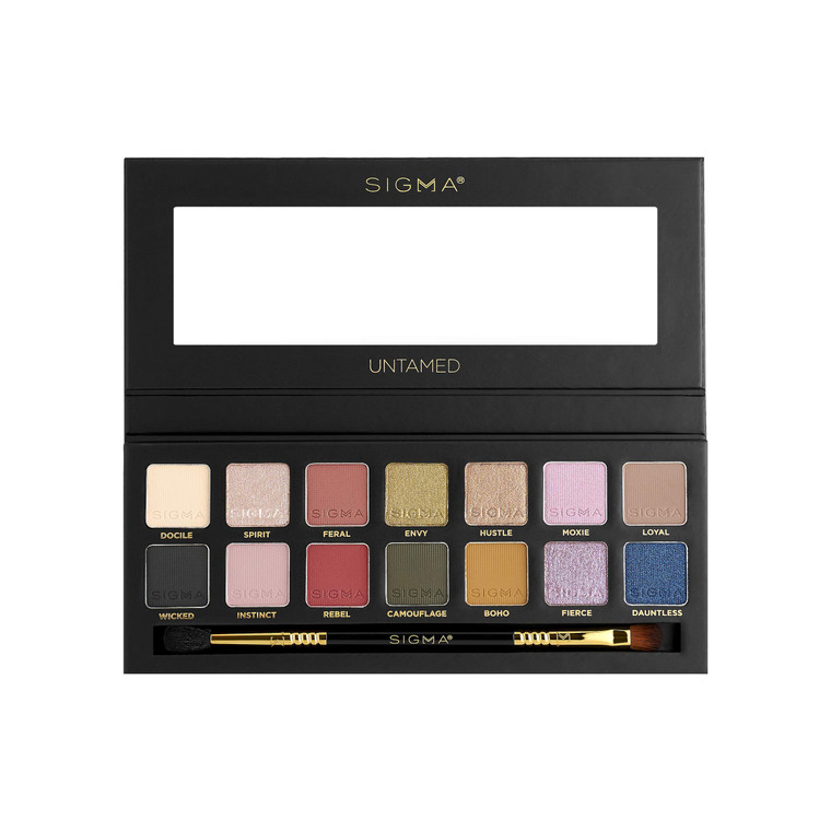 Sigma Beauty Untamed Eyeshadow Palette - 14 Bold Eyeshadow Shades in Matte, Shimmer and Metalic Finishes - Highly Pigmented Vegan Eye Makeup Palette