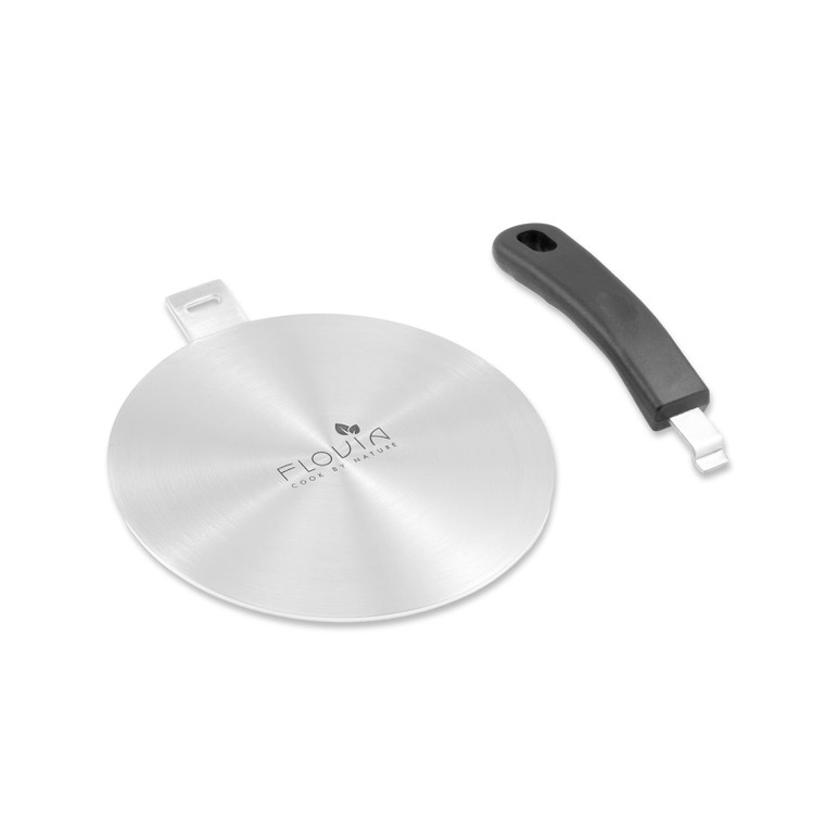 9.45inch Induction Adapter Stainless Steel Plate, fixed Handle Heat Diffuser for Induction Electric Gas Glass Cooktop