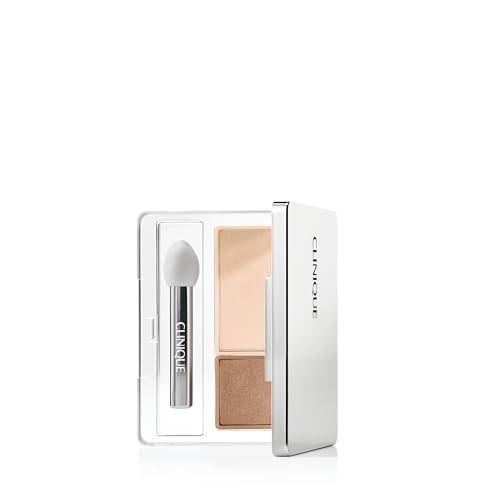 Clinique All About Shadow Duo Eye Shadow Makeup | Safe For Sensitive Eyes | Buildable + Long-Wearing Color | Smooth, Easy Application, Ivory Bisque/B