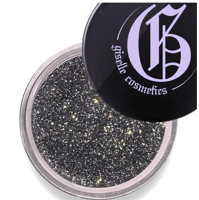 Giselle Cosmetics Diamond Coal Eye Shadow - Organic Mineral Loose Glitter Powder - Non-Toxic, Talc-Free Shimmer Eye Shadow Palette Makeup - Black & S