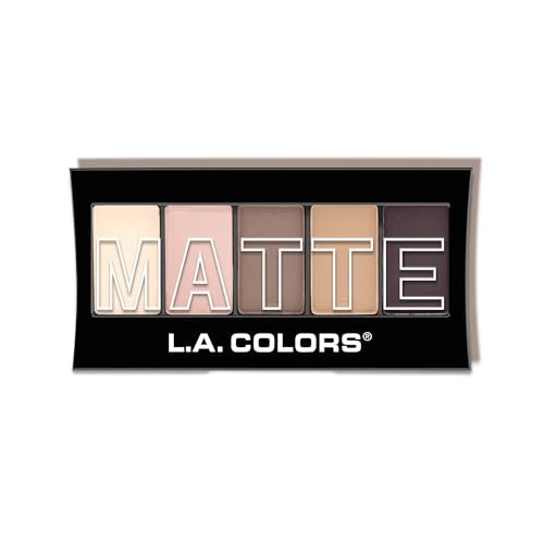 L.A. COLORS 5 Color Matte Eyeshadow Palette, Natural Linen CEM471