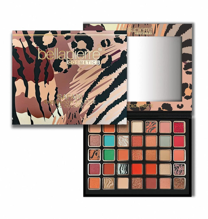 bellapierre Safari Eyeshadow Palette | 35 Shades in Matte, Satin, Shimmer, & Foil Finishes | Non-Toxic & Paraben Free | Vegan & Cruelty Free