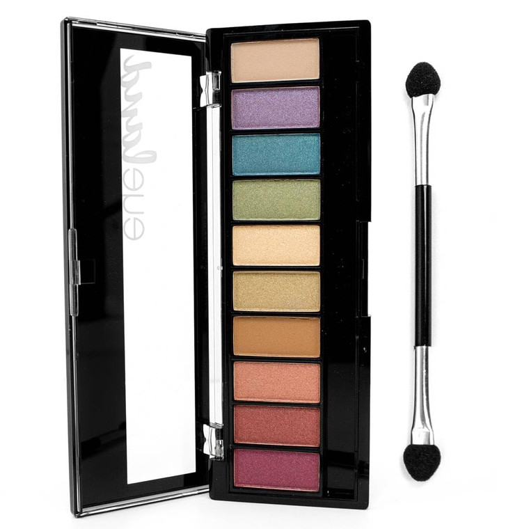 Palladio Eyeland Vibes, Escape to the Tropics, 10 Count Eyeshadow Palette, 5 Curated Palettes, Seductive Nudes to Vibrant Hues, Complimentary Shades,