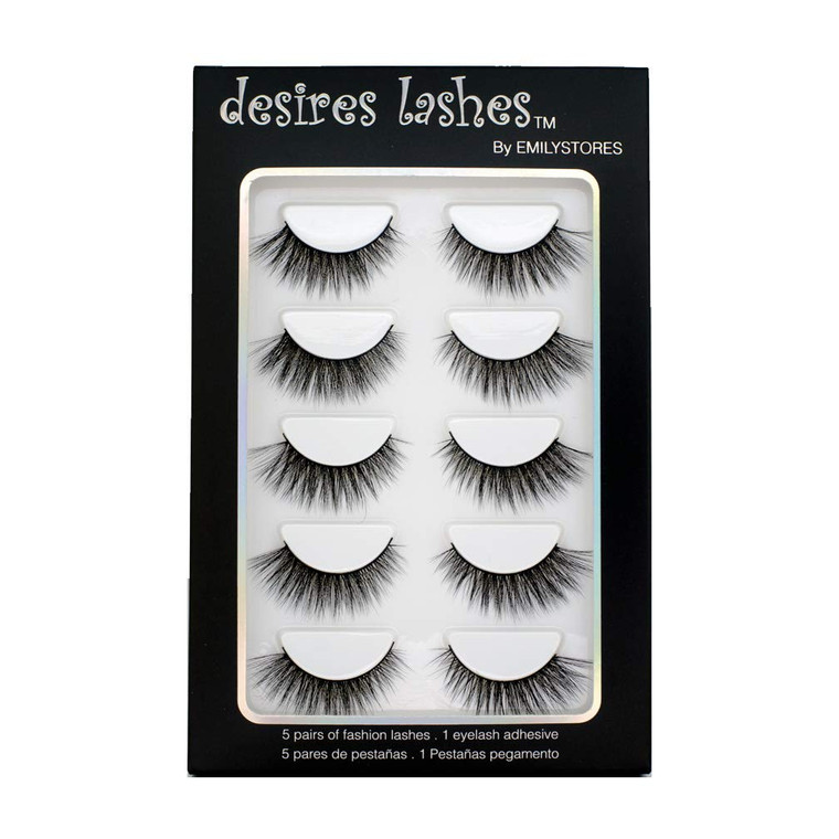 Natural Eyelashes 3D Faux-Mink Lashes Multipack 5Pairs, Natural
