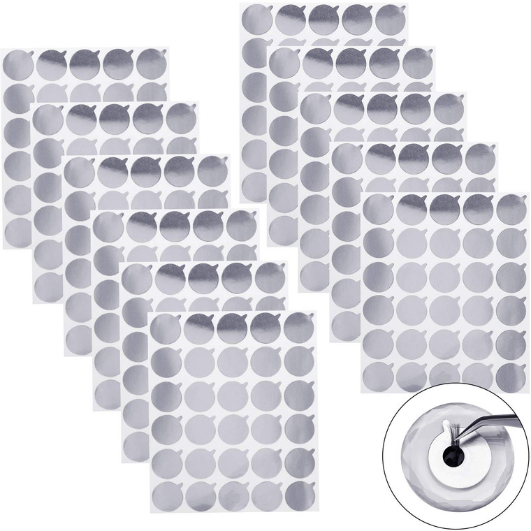 Outus 1 Inch Disposable Eyelash Glue Stickers Waterproof Glue Aluminum Foil Stickers Eyelash Holder Pallet Sticker for Makeup Tool Supplie(32 Sheets,