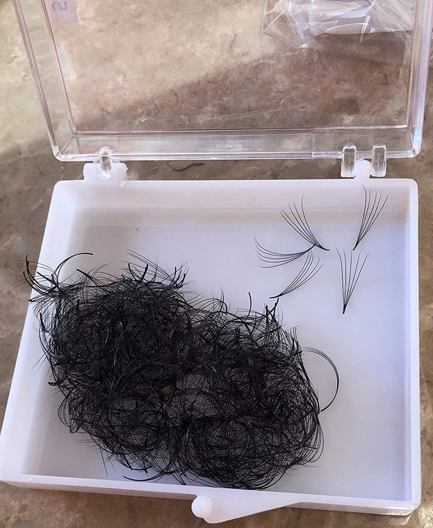 5D PREMADE (HAND MADE) FAN LASHES (500 FANS/TRAY) FOR EYELASH EXTENSION, D CURL, 0.07 THICKNESS, LENGTH FROM 9MM-15MM (D11mm5D)