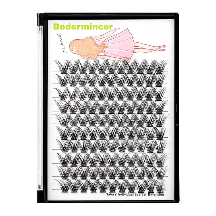 Bodermincer C Curl 0.07 Wide Cluster DIY Eyelash Extension 3D Individual Lashes Natural Look Cluster Lashes Easy Apply Volume Lash Extensions (16mm)