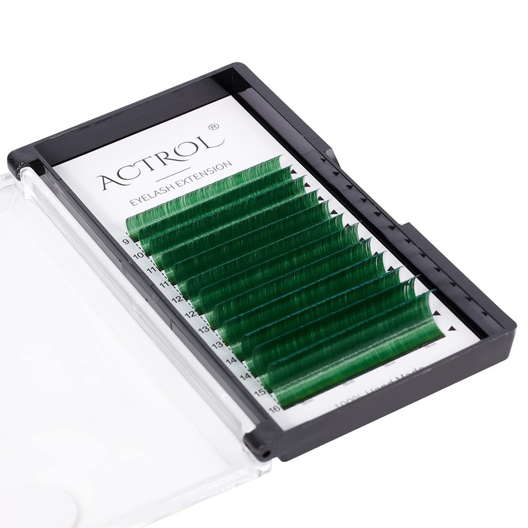Colored Eyelash Extensions Easy Fan 9-16mm Mixed Green C Curl Easy Fanning 0.07mm Self Premade Volume Lash Supplies