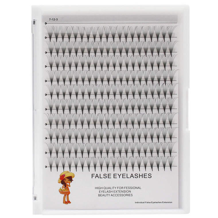 Bodermincer D Curl 10-18mm To Choose Lashes Premade Fans 10D Long Stem Russian Volume Professional Eyelash Extensions Faux Mink (12MM)