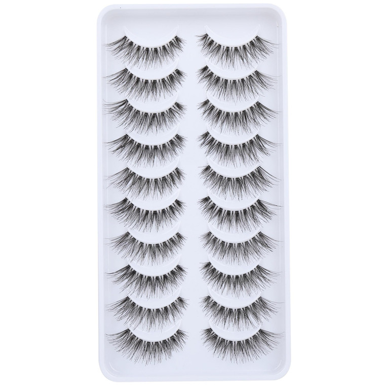 Newcally Lashes Natural Wispy False Eyelashes Cat Eye Lashes Hand-Knotted Soft Light Volume Fake Lashes Multipack