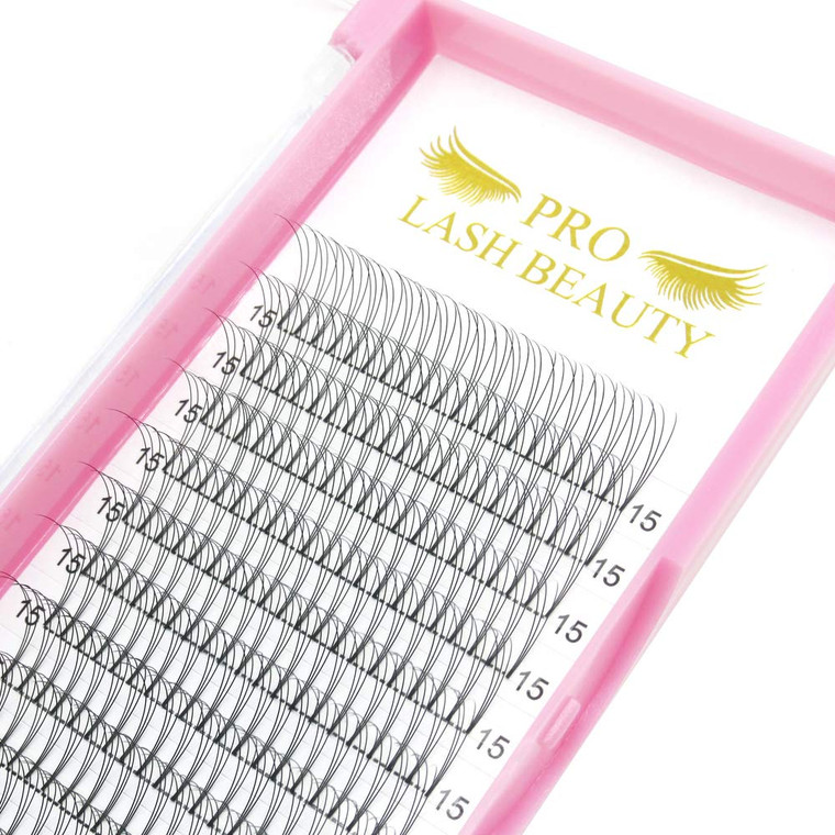 Premade Fans Eyelash Extensions 3D-C-0.10-14 Short Stem Premade Volume Eyelash Extensions 9 to 20 mm Pre made Lash Fans 3D 5D 7D Volume Lash Extensio