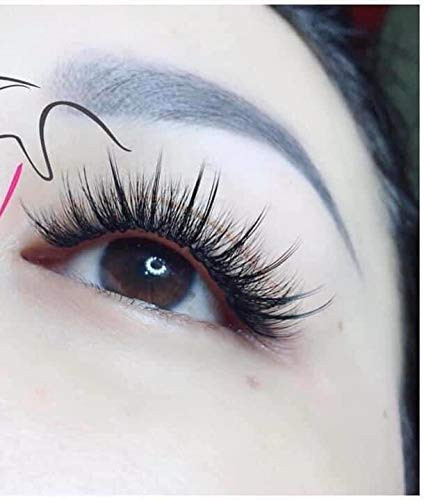 HYBRID 5D PREMADE (HAND MADE) FAN LASHES (500 FANS/TRAY) FOR EYELASH EXTENSION, D CURL, 0.07 THICKNESS, LENGTH FROM 9MM-15MM (HYBRID-D10mm5D)