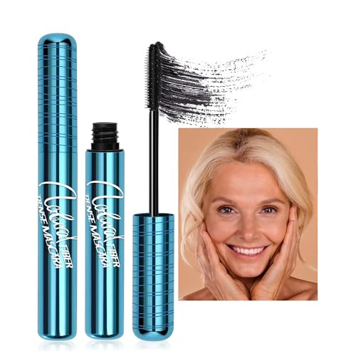 Mascara for Older Women 60 Plus - Volumizing Waterproof Hypoallergenic Black Mascara for Thinning Lashes & Sensitive Eyes, Smudge-Proof Formula (1 Pa