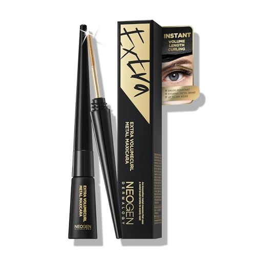 [K-Beauty] Neogen Dermalogy Extra Volume Curl Metal Mascara 0.20 oz | Lash Telescopic Lift Mascara Black Volume and Length Refillable (Volume, Black)
