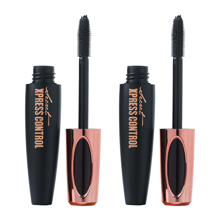 Two Pack: Silk Fiber Mascara 4D, Lengthening and Thickening, Secret Xpress Control - Long Lasting & Smudge-Proof, All Day Exquisitely Full, Long, Thi