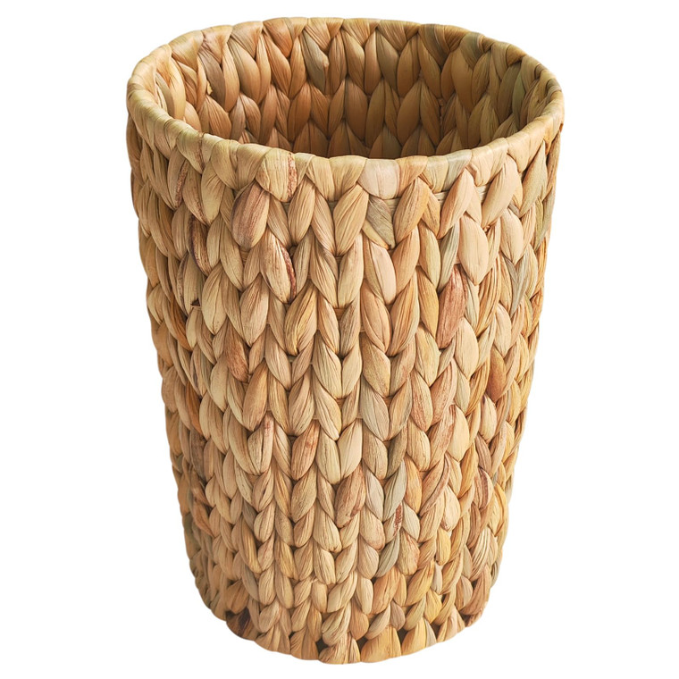 Coeusy Wicker Trash Can,Small Bathroom Trash Can,Water Hyacinth Wicker Waste Basket for Bathroom,Boho Waste Basket for Bedroom,Home Office,Compact Sp