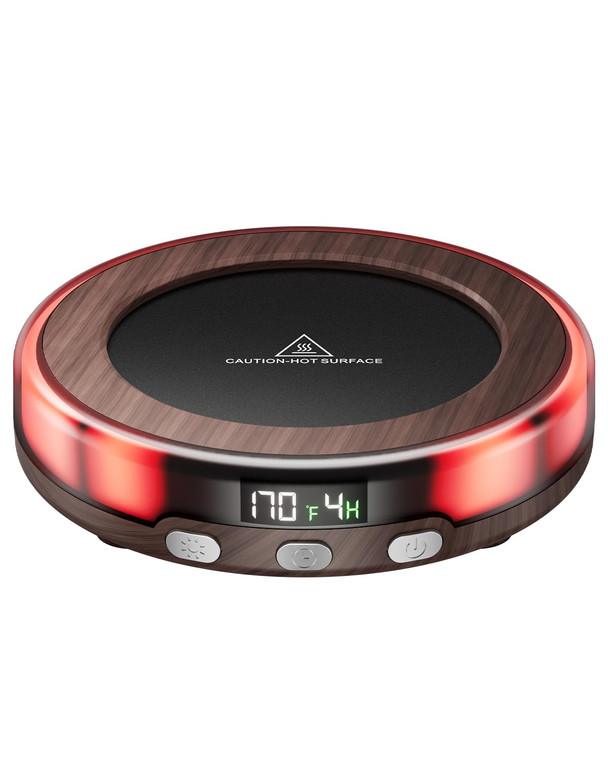 Gaiatop Coffee Mug Warmer for Desk, 3 Temp Settings, 2-9Hrs Timer, 3 Colorful Romantic Atmosphere Light Modes, Stocking Stuffers, Beverage Heating Pl