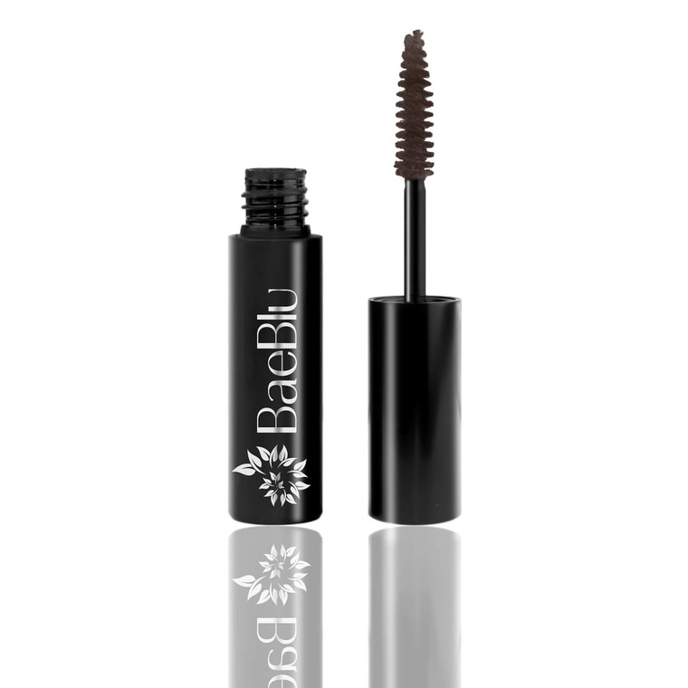 BaeBlu Organic Mascara and Lash Conditioner, Long and Healthy Lashes, Non-Irritating 100% Natural Formula, Brown
