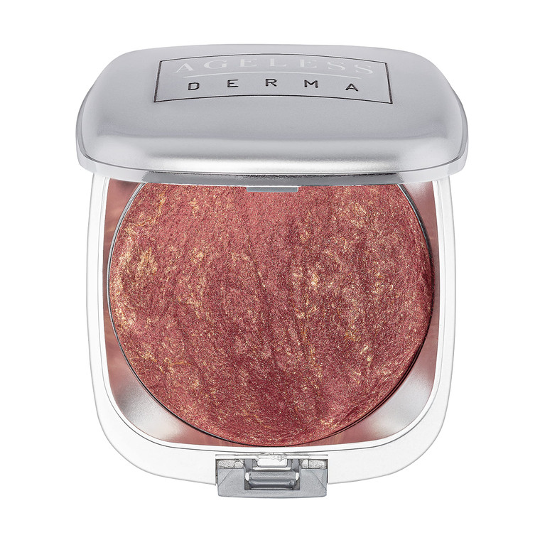 Ageless Derma Baked Mineral Makeup Healty Blush with Botanical Extracts (Berry Swirl) Made in USA. Highlighter Makeup
