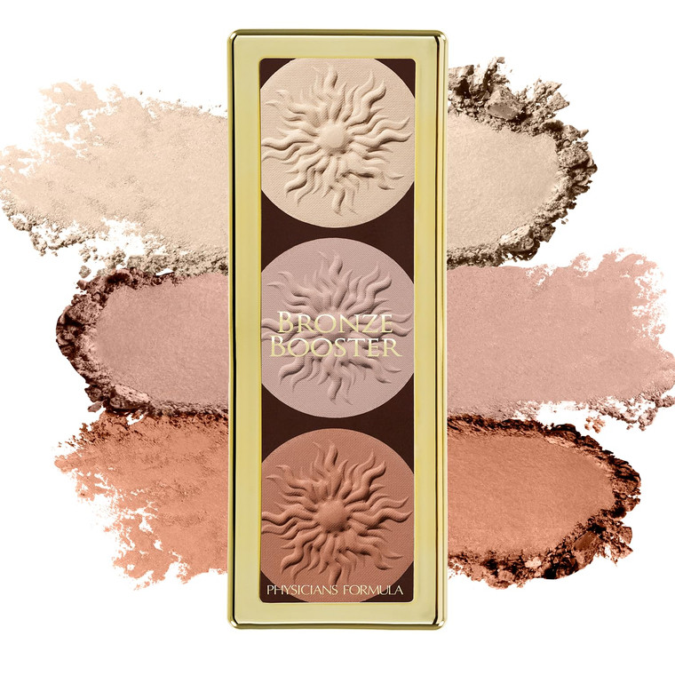 Physicians Formula Bronze Booster Highlight & Contour Palette with Brush, Blendable & Buildable Finish - Matte Sculpting