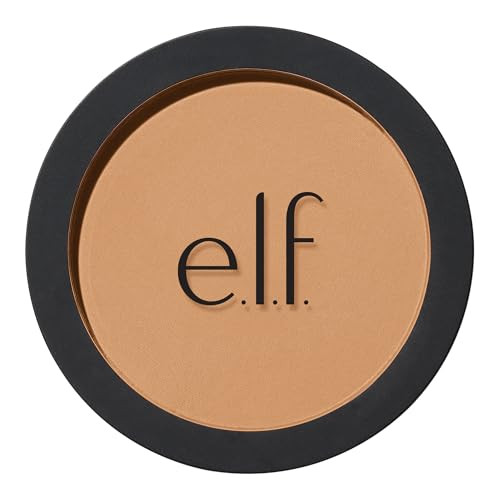 e.l.f. Primer-infused Bronzer, Long-Wear, Matte, Bold, Lightweight, Blends Easily, Contours Cheeks, Forever Sun Kissed, All-Day Wear, 0.35 Oz