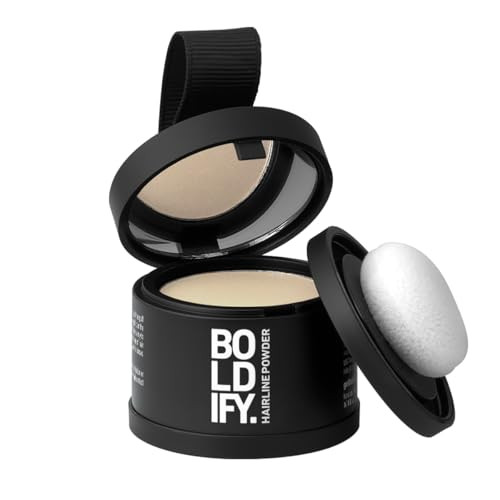 BOLDIFY Hairline Powder - Root Touch Up Hair Color for Gray Coverage - Bald Spot Concealing Hair Powder for Women & Men - 24-Hour Stain-Proof - Light