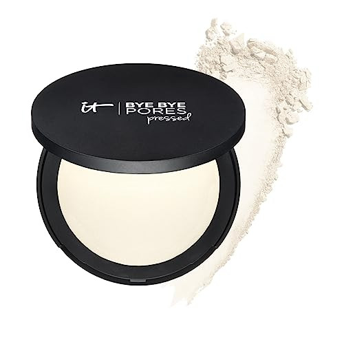 IT Cosmetics Bye Bye Pores Pressed Finishing Powder - Universal Translucent Shade - Contains Anti-Aging Peptides, Hydrolyzed Collagen & Antioxidants