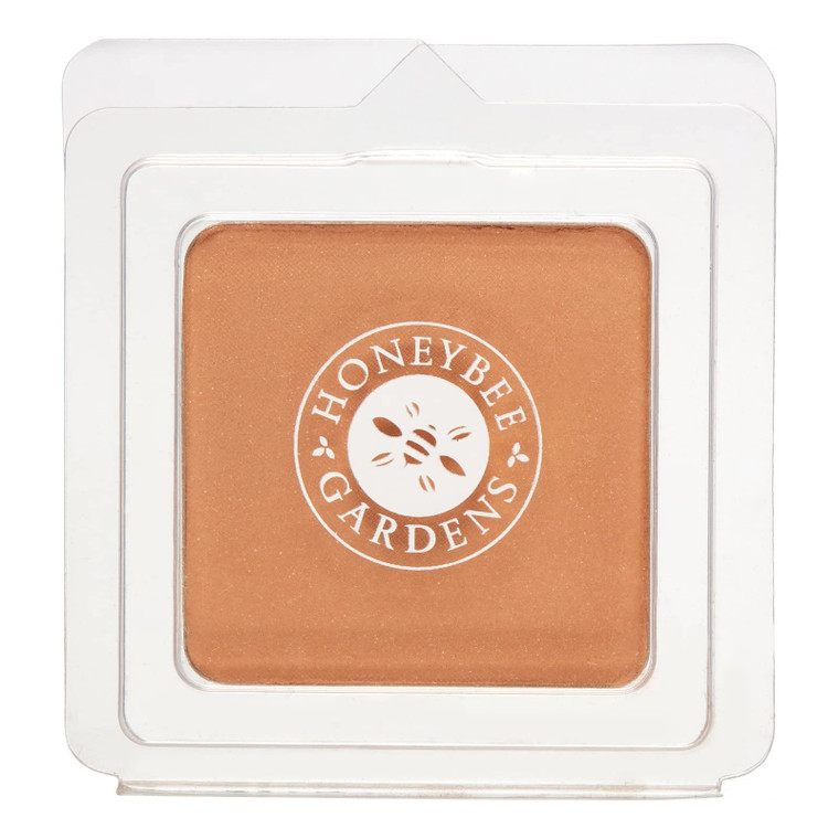 Honeybee Gardens Pressed Mineral Powder Foundation Refill, Sundance, Deep Tan/Mocha, Adjustable Coverage, Natural Finish, With Botanical Extracts And
