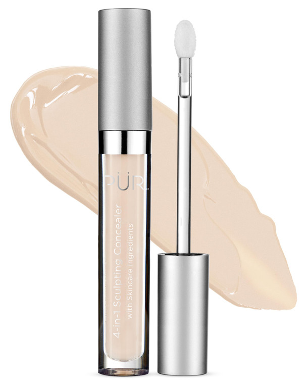 PUR MINERALS 4-in-1 Sculpting Concealer for Women - Conceals, Brightens, Plumps & Corrects - Hydrating & Moisturizing Makeup Concealer with Medium to
