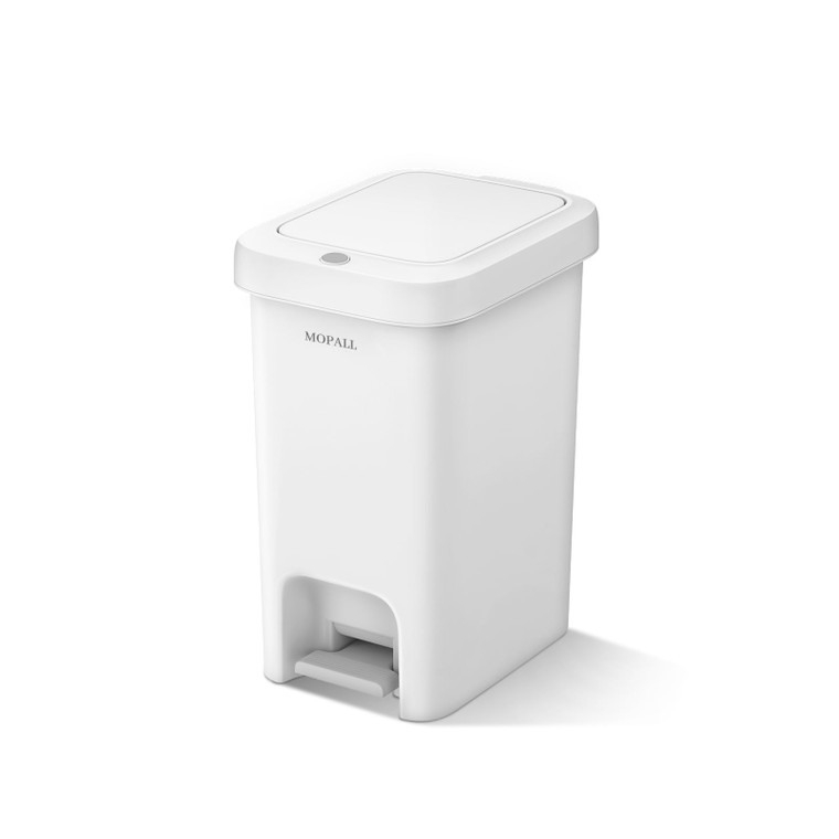 MOPALL Slim Bathroom Trash Can with Lid - 1.9 Gallon Dual-Way Opening (Step Pedal & Press Top) Small Trash Can for Narrow Spaces, Rust-Proof Wastebas
