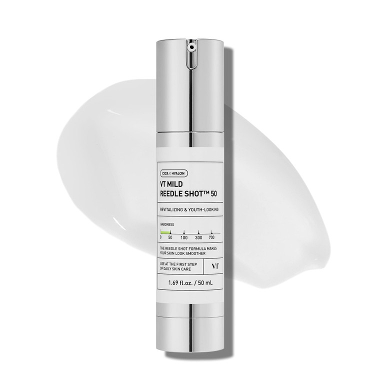 VT COSMETICS CICA Reedle Shot 50, Spicule Microneedling Serum for Pore Care & Exfoliation, Exosome, Centella Asiatica for Glass Skin, Smooth Texture,
