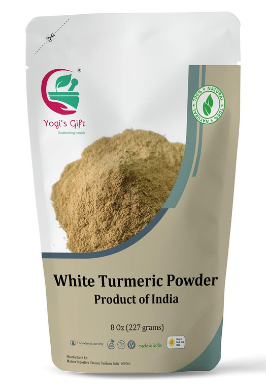 White Turmeric Powder for Skin Care | 8 oz | No staining | aka Kapoor Kachri & Hedychium Spicatum | 100% Herbal Skin Care by Yogis Gift