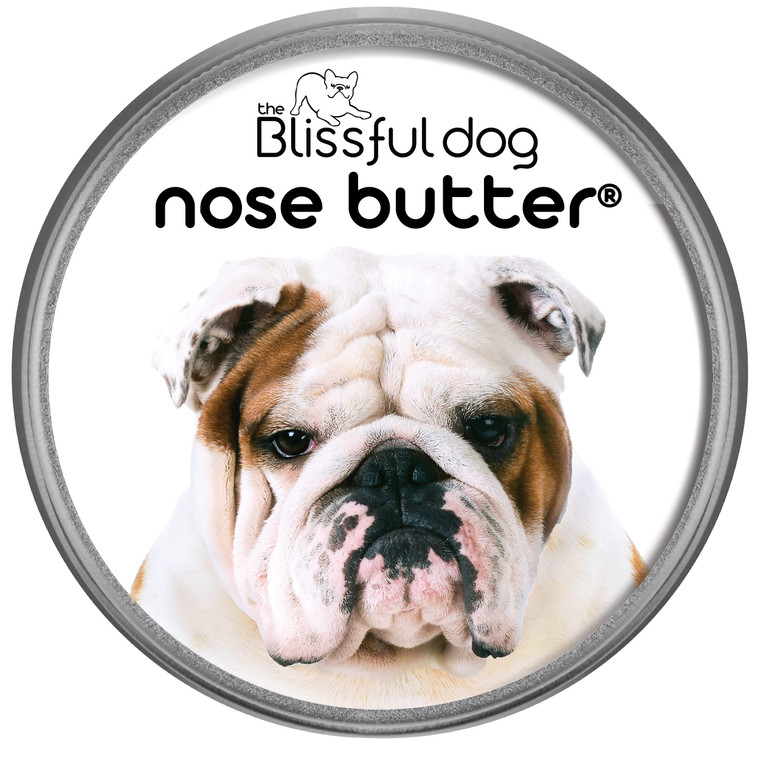 The Blissful Dog Bulldog Nose Butter, Versatile Dog Nose Balm to Reduce Dryness, Handcrafted, Easy-to-Apply, Unscented, 2 oz.