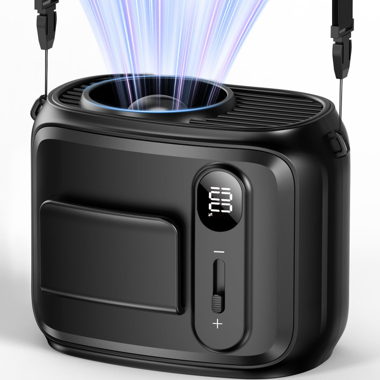 SWEETFULL Portable Waist Fan - Rechargeable Hands-Free Personal Neck Fan with 100 Speeds, 24Hrs Cooling, 10000RPM, Small Wearable Belt Shirt Clip Coo