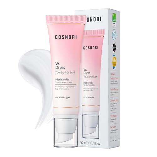 COSNORI W. Dress Tone-up Cream -Quick Skin Tone Balancer  Evens Out Complexion - No Makeup Natural Look - Long-Lasting Hydrating & Sebum Control Fac