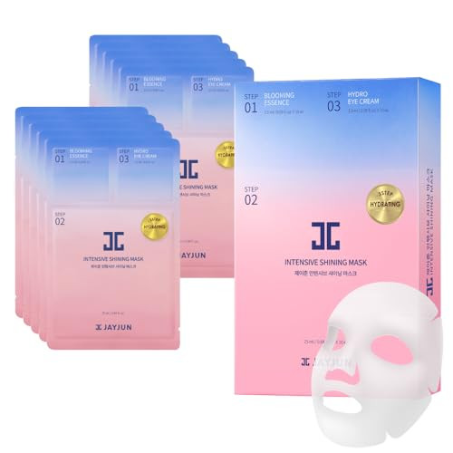 JAYJUN Intensive Shining Mask with Lavender Extract (10 Pack)- 3-Step Hydration, Radiance Boost, All-in-One Skincare, Korean Sheet Mask for Dull & Ti