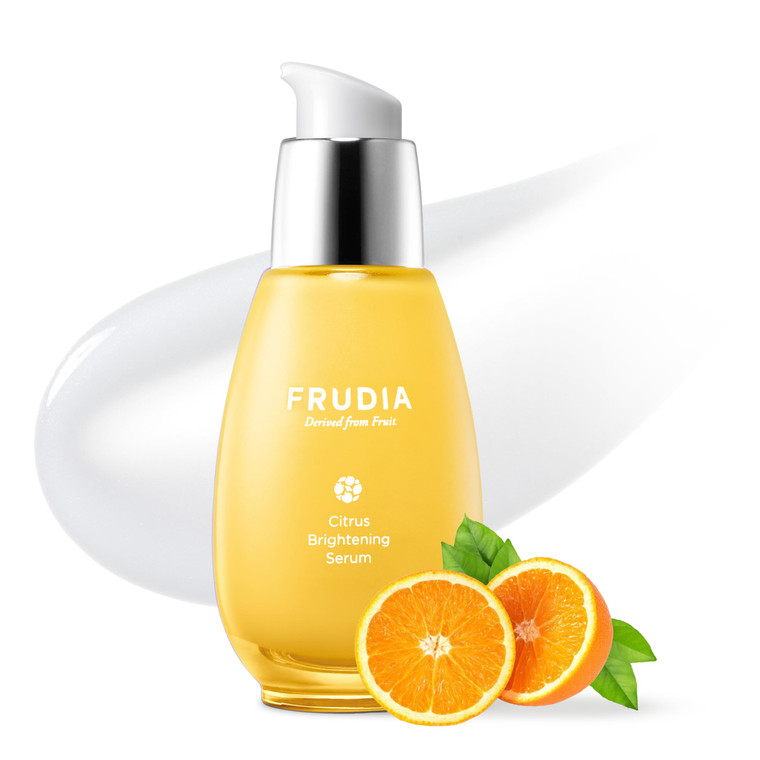 FRUDIA Citrus Brightening Serum (1.76 Oz)  74% Jeju Tangerine Peel Extract & Vitamin C | Korean Facial Serum for Dark Spots & Hyperpigmentation