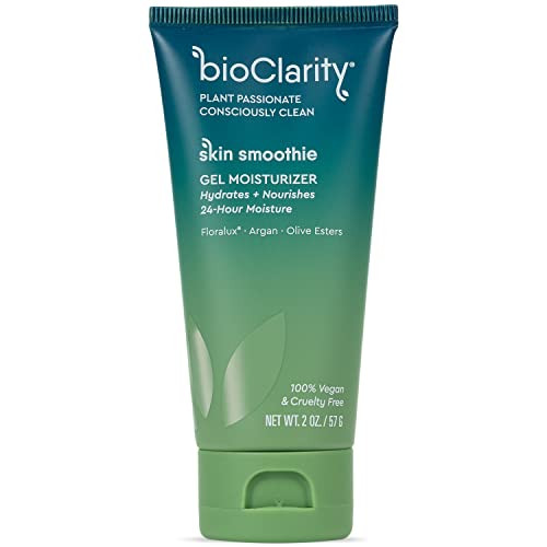 BioClarity Skin Smoothie Gel Moisturizer for Normal & Oily Skin Types, 24-Hour Hydration, Vegan Formula with Clean Ingredients, Olive, Argan, Ceramid