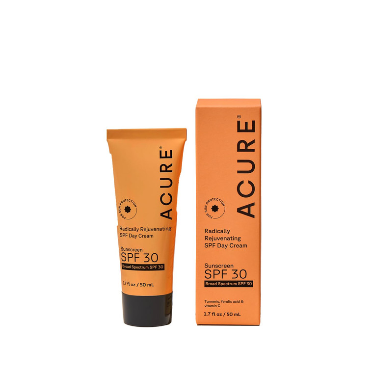 Acure Radically Rejuvenating SPF 30 Day Cream - Face Moisturizer with SPF 30 & Vitamin C, Anti Aging Sunscreen, Hydrating Face Cream, Daily Facial Ca