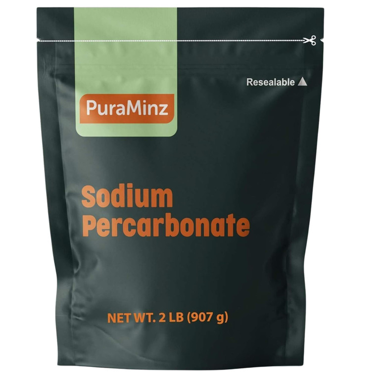 Premium Sodium Percarbonate - 2 Pounds - Oxygen Bleach/Solid Hydrogen Peroxide. Color-Safe Stain & Grime Remover, Multi-Use Cleaner for Home & Laundr