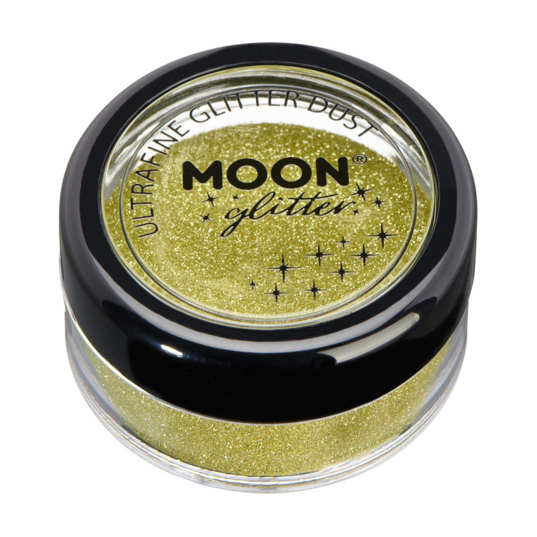 Classic Ultrafine Glitter Dust by Moon Glitter  100% Cosmetic Glitter for Face, Body, Nails, Hair and Lips - 5g - Gold