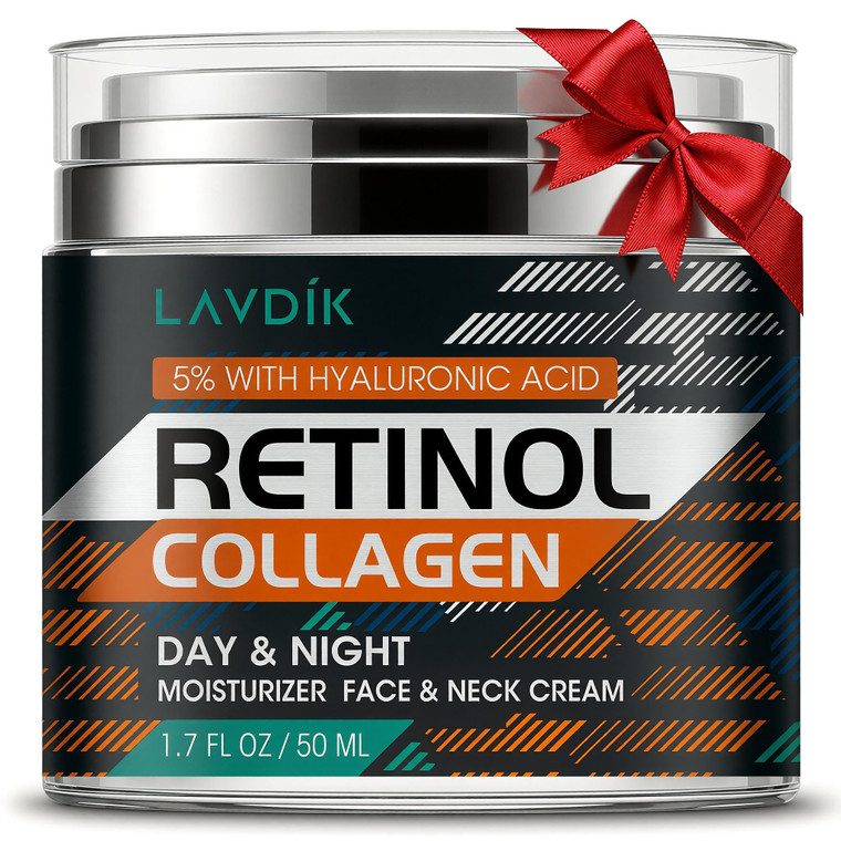 Retinol Cream for Face with Hyaluronic Acid, Moisturizer Anti Aging Collagen Cream for Women and Men, Reduce Wrinkles, Fine Lines, Day and Night,1.7