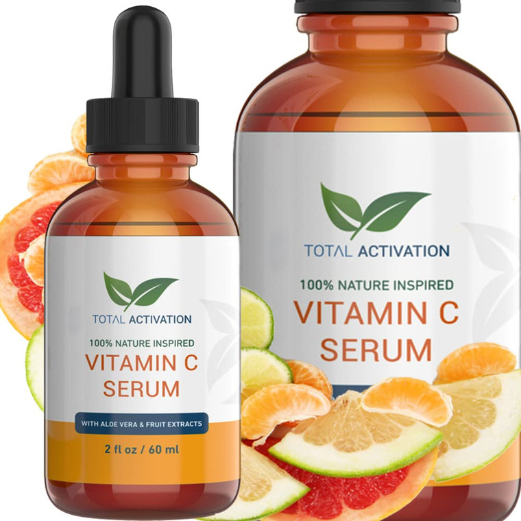 Vitamin C Serum for Face with Aloe Vera & Vitamin E, Anti-Aging, Hydrating Serum Smooth, Glowing Skin & Fine Line Treatment, Fast-Absorbing, 2oz
